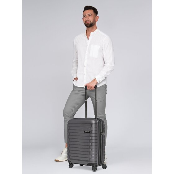 Pactastic Collection 04 THE CABIN + 4 roulettes Trolley de cabine S 55 cm avec soufflet d'extension