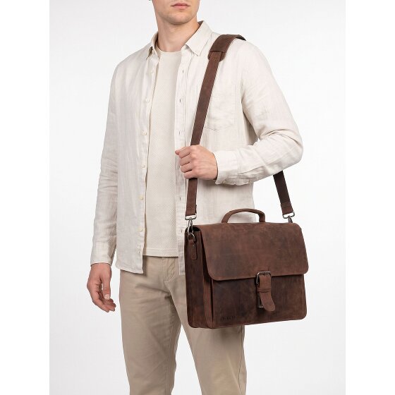 Plevier Retro Newton Attaché-case Cuir véritable 41 cm Compartiment ordinateur