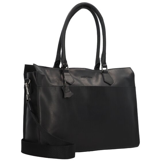 Greenburry Pure Black Sac à bandoulière Cuir 40 cm Compartiment pour ordinateur portable