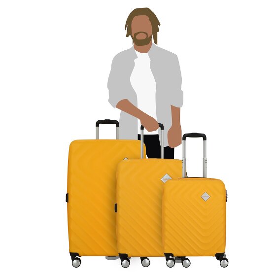 American Tourister Summer Square 4 roulettes Set de valises 3 pièces avec soufflet d'extension