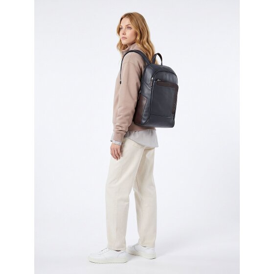 Piquadro Daypack Cuir véritable 39 cm Compartiment ordinateur