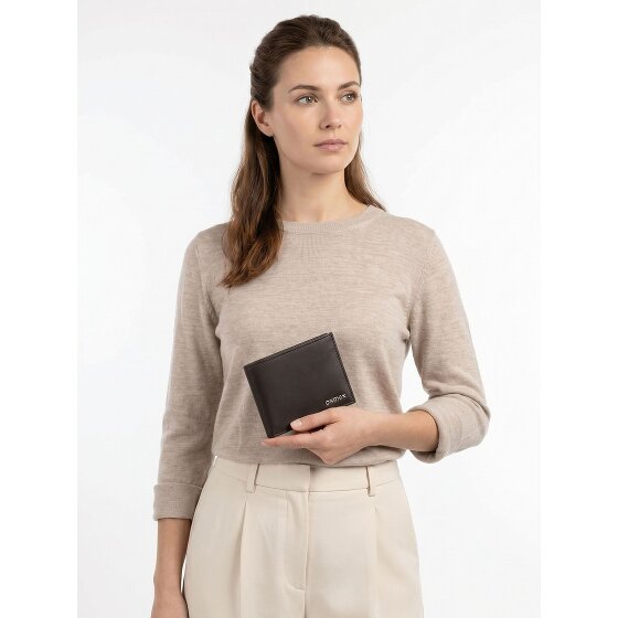 oxmox Leather Porte-monnaie Protection RFID Cuir véritable 11 cm