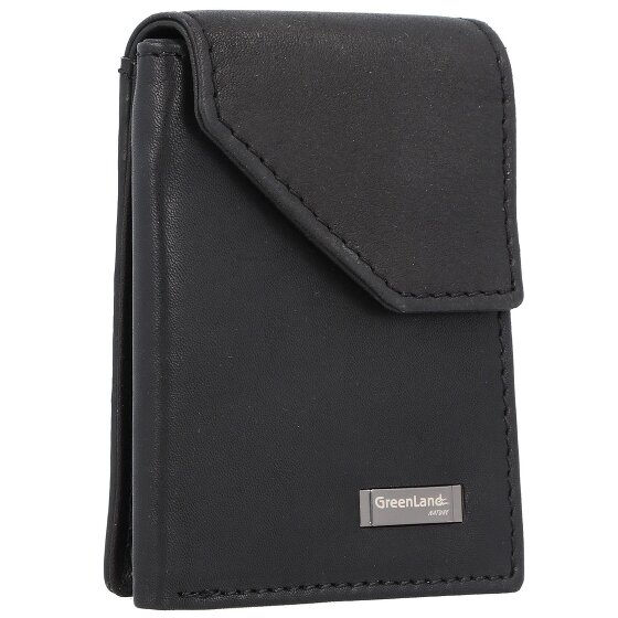 Greenland Nature Black Nappa Porte-monnaie en cuir RFID 7 cm