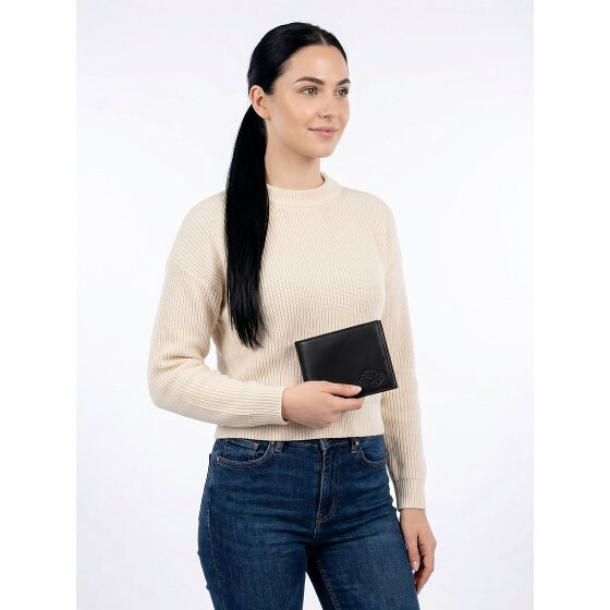 oxmox Leather Porte-monnaie Protection RFID Cuir véritable 12 cm