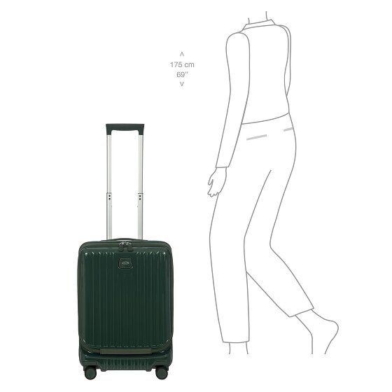 Bric's Positano 4 roulettes Trolley de cabine 55 cm avec soufflet d'extension