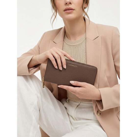Lazarotti Bologna Leather XL Porte-monnaie zip-around en cuir 19 cm