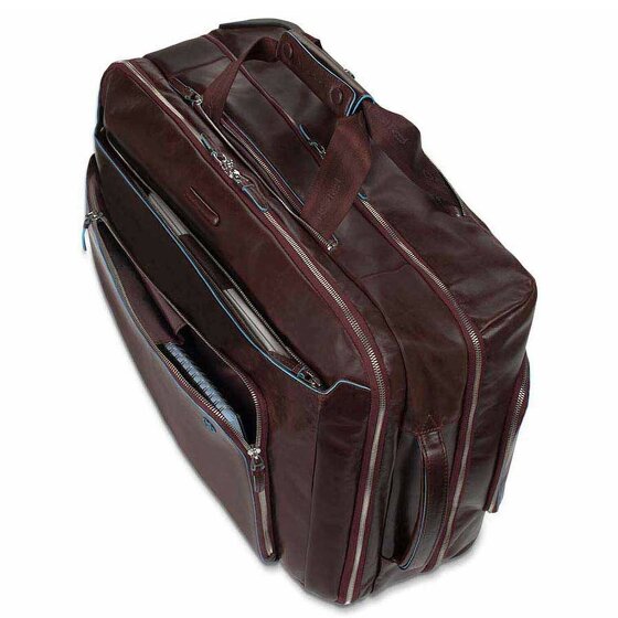 Piquadro Blue Square 2 roues Valise business Cuir véritable 51 cm Compartiment ordinateur