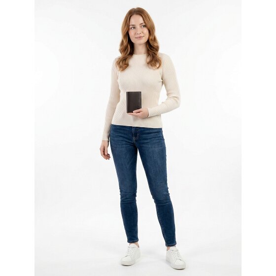 oxmox Leather Porte-monnaie Protection RFID Cuir véritable 10 cm