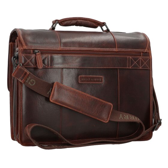 Greenburry Rugged Porte-documents Messenger Cuir véritable 40.5 cm Compartiment ordinateur