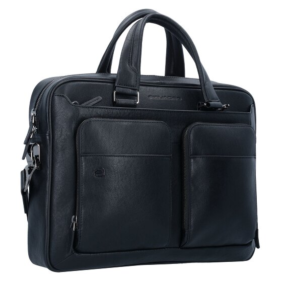 Piquadro Black Square Porte-documents en cuir 39 cm Compartiment pour ordinateur portable