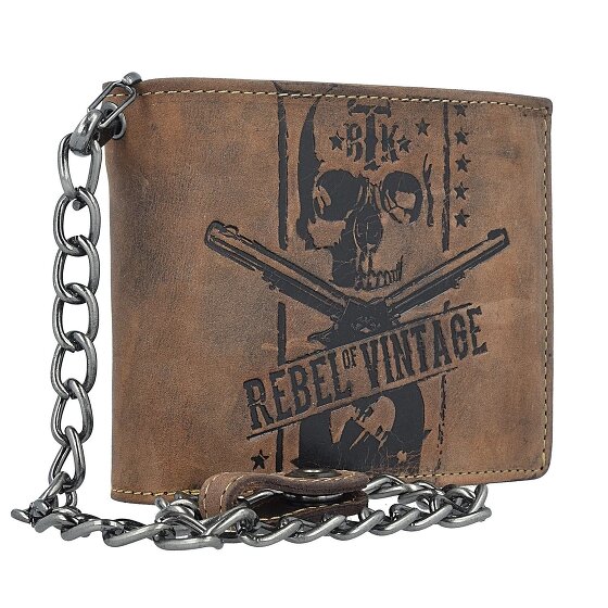 Greenburry Portefeuille Vintage Skull à chaîne en cuir 12,5 cm