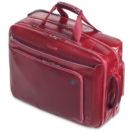 Piquadro Blue Square 2 roues Valise business Cuir véritable 51 cm Compartiment ordinateur
