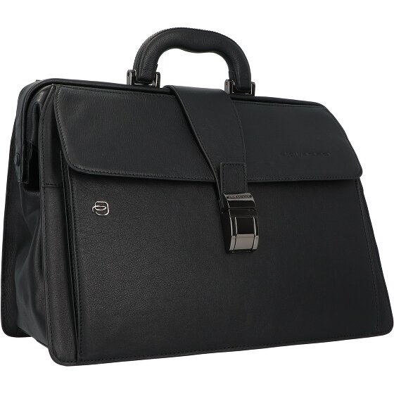 Piquadro Black Square Attaché-case Cuir véritable 37 cm