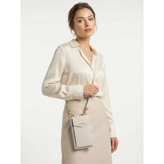 Lazarotti Porte-monnaie en cuir de Bologne à fermeture éclair, avec pochette pour téléphone portable, 19 cm