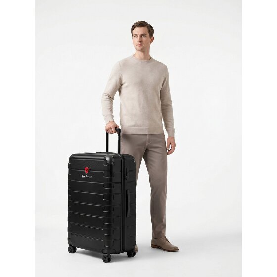 Tonino Lamborghini Milano Valise cabine 4 roulettes XL 83 cm taille spéciale avec soufflet d'extension