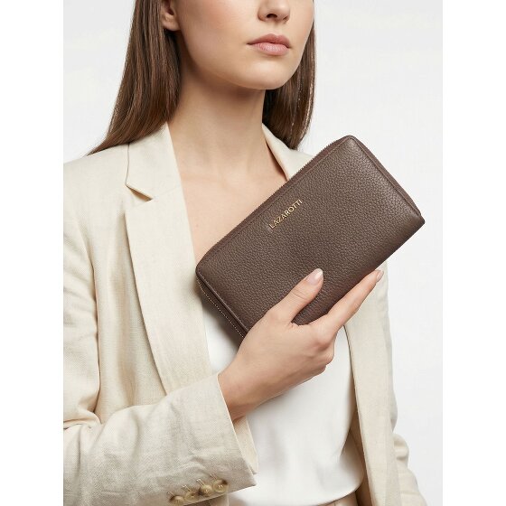 Lazarotti Bologna Leather XL Double Zip-Around Porte-monnaie RFID Cuir 20 cm
