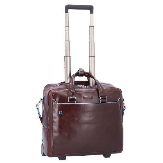 Piquadro Blue Square 2 roues Valise business Cuir véritable 36 cm Compartiment ordinateur