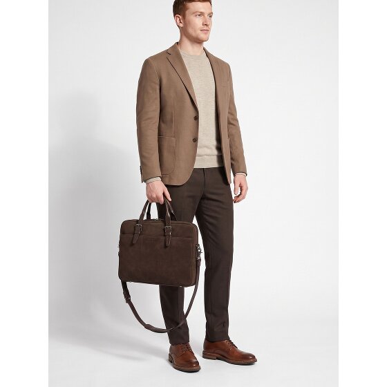 Castelijn & Beerens Nubuck Attaché-case Cuir véritable 41 cm Compartiment ordinateur