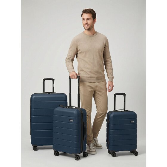 Saxoline Miami 4 roulettes Set de valises 3 pièces avec soufflet d'extension