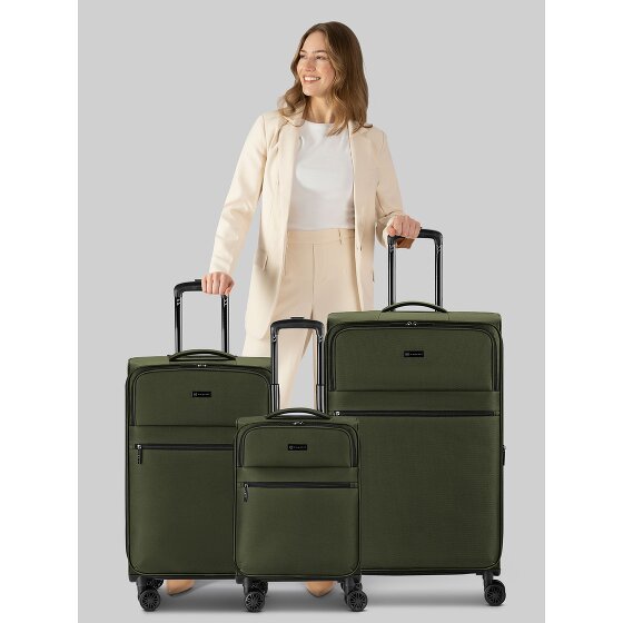 bugatti Valencia Soft 4 roues Set de valises 3 pièces avec soufflet d'extension