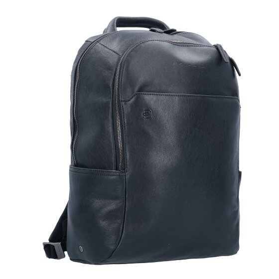Piquadro Black Square Sac à dos en cuir 39 cm Compartiment pour ordinateur portable