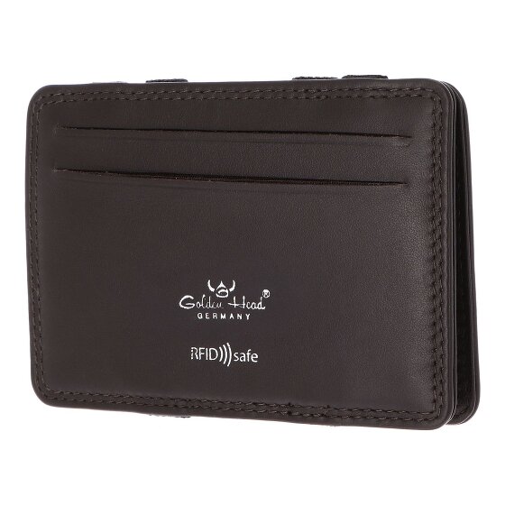 Golden Head Polo Étui pour cartes de crédit Protection RFID Cuir véritable 7.5 cm