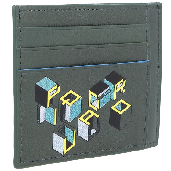Piquadro Blue Square Revamp Porte-cartes de crédit RFID en cuir 11,5 cm