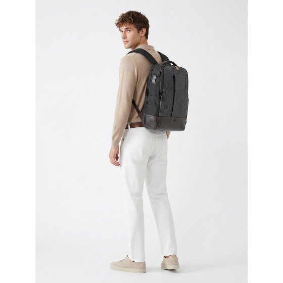 Piquadro Sync Daypack Protection RFID Cuir véritable 47 cm Compartiment ordinateur