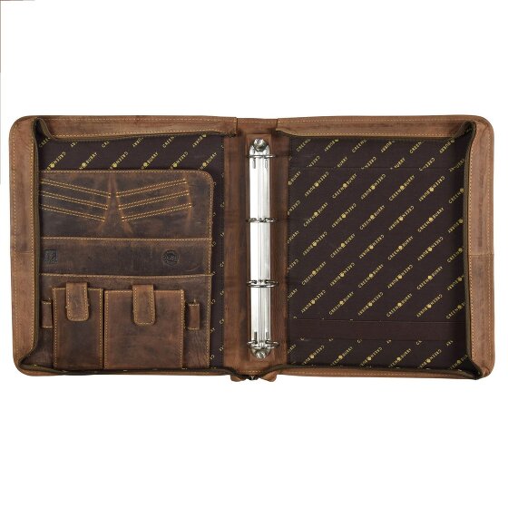 Greenburry Classeur à anneaux vintage en cuir 29 cm