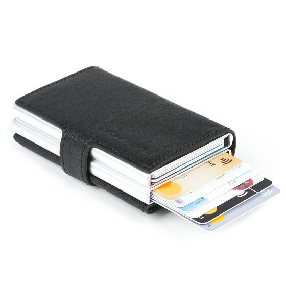 Piquadro Blue Square Porte-cartes de crédit RFID en cuir 7 cm