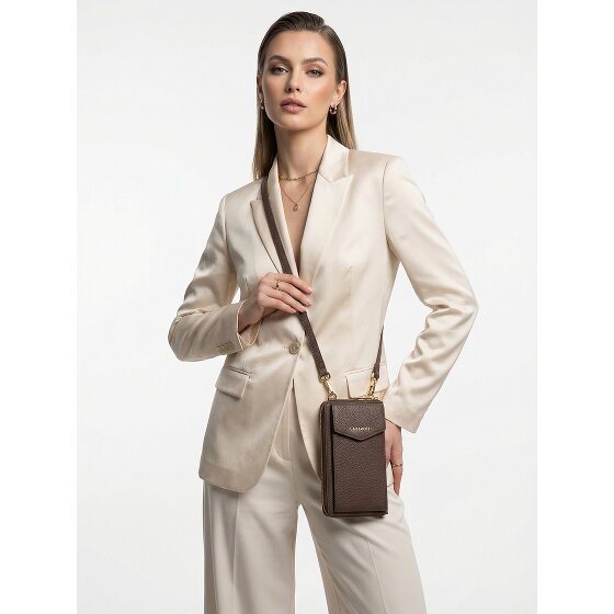 Lazarotti Porte-monnaie en cuir de Bologne à fermeture éclair, avec pochette pour téléphone portable, 19 cm