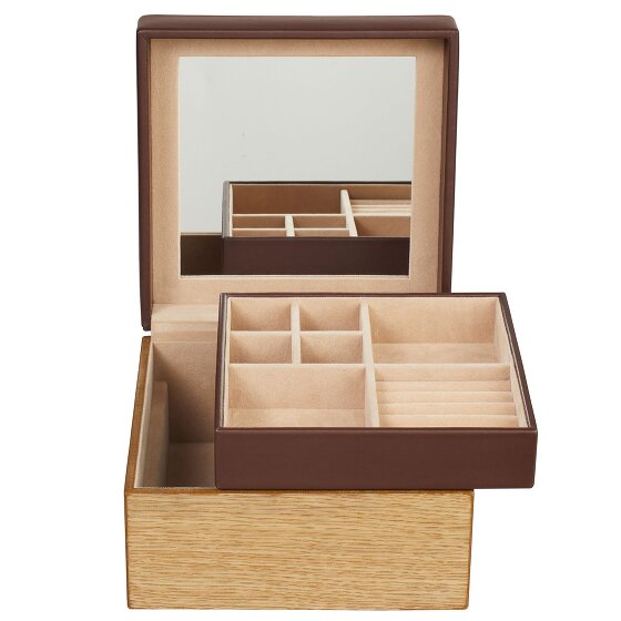 Windrose Wood Coffret à bijoux cuir 18 cm