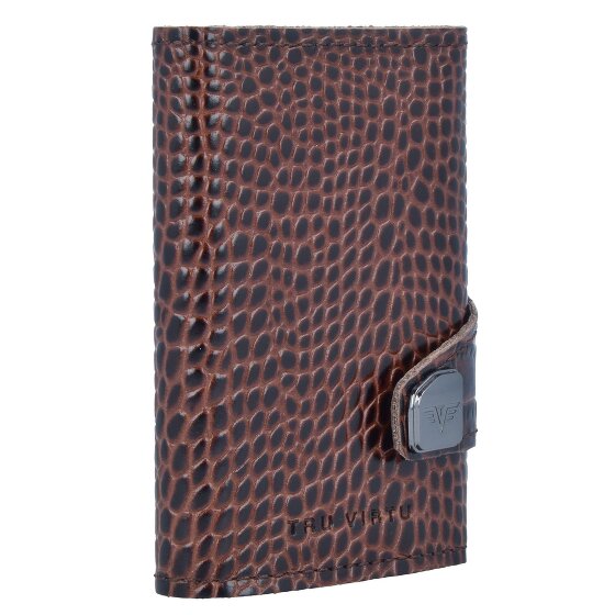 Tru Virtu Click & Slide Porte-cartes de crédit Porte-monnaie RFID en cuir 6,5 cm