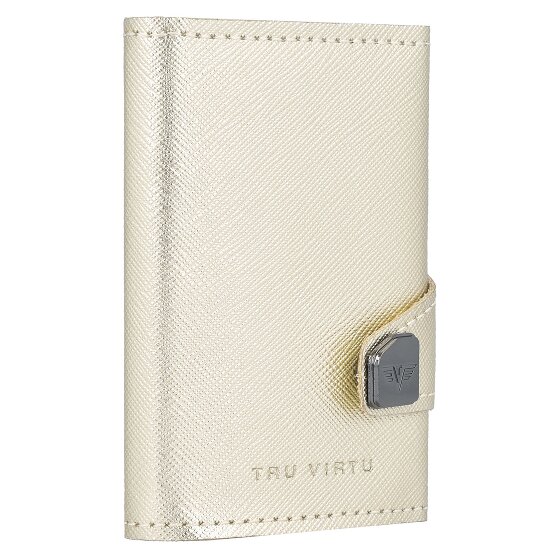 Tru Virtu Click & Slide Porte-cartes de crédit Porte-monnaie RFID en cuir 6,5 cm