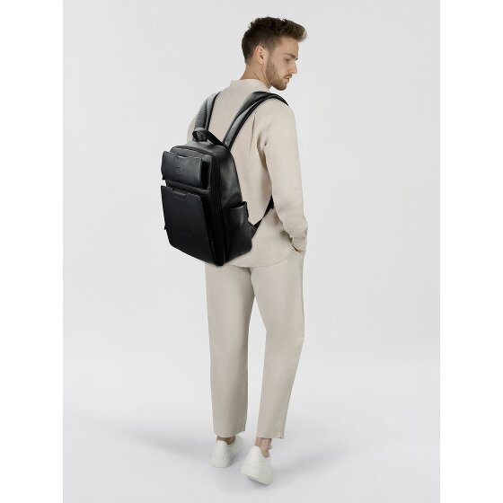 Piquadro Ael Daypack Cuir véritable 37 cm Compartiment ordinateur