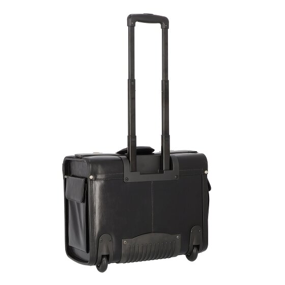 Dermata 2 roues Trolley pilote Cuir véritable 39 cm Compartiment ordinateur