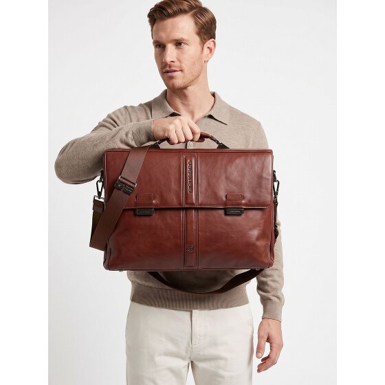 Piquadro Victor Attaché-case Protection RFID Cuir véritable 42 cm Compartiment ordinateur