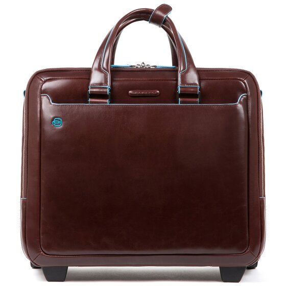 Piquadro Blue Square 2 roues Valise business Cuir véritable 37 cm Compartiment ordinateur