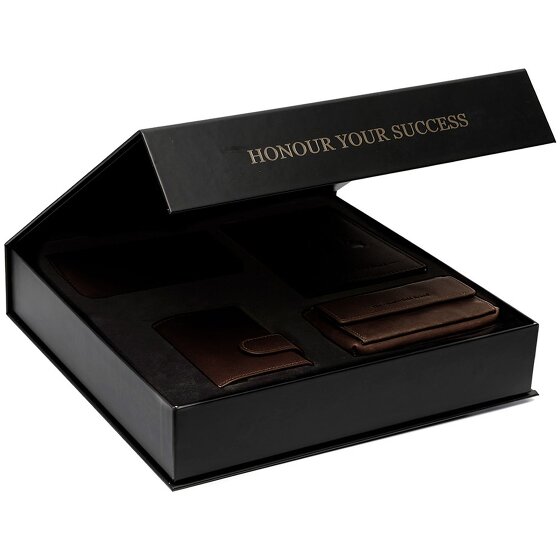 The Chesterfield Brand Porte-cartes de crédit set cadeau 4 pièces cuir 7 cm