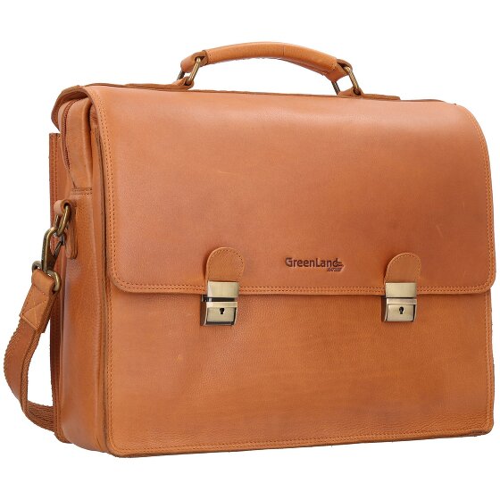 Greenland Nature Nature Porte-documents RFID en cuir 40 cm Compartiment pour ordinateur portable