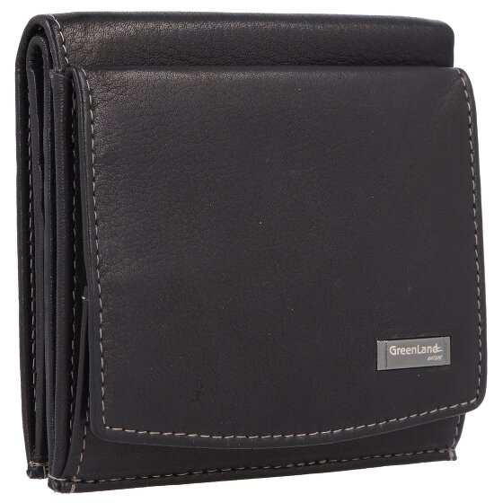 Greenland Nature Black Nappa Porte-monnaie en cuir RFID 9,5 cm