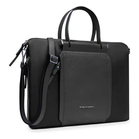 Piquadro Lyra Attaché-case Cuir véritable 42 cm Compartiment ordinateur avec soufflet d'extension