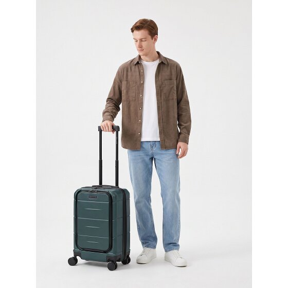 Police London 4 roues Valise cabine 55 cm Compartiment ordinateur avec soufflet d'extension