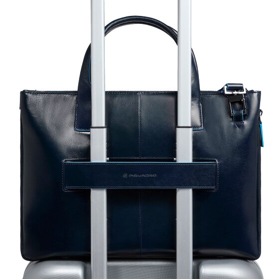 Piquadro Blue Square Sac de shopper Cuir 38 cm Compartiment pour ordinateur portable avec soufflet d'extension