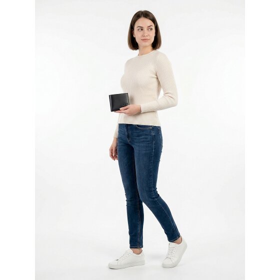 oxmox Leather Porte-monnaie Protection RFID Cuir véritable 12 cm