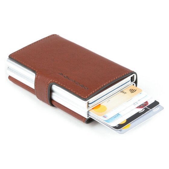 Piquadro Blue Square Porte-cartes de crédit RFID en cuir 7 cm