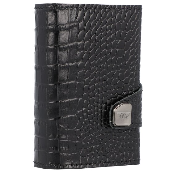 Tru Virtu Click & Slide Porte-cartes de crédit Porte-monnaie RFID en cuir 6,5 cm