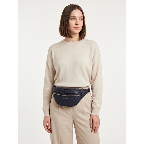 Lazarotti Sac banane en cuir « Bologna » à double fermeture éclair, à porter en bandoulière, 25 cm
