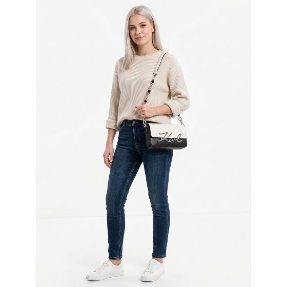 Karl Lagerfeld Signature 2.0 Sac à bandoulière Cuir véritable 22 cm