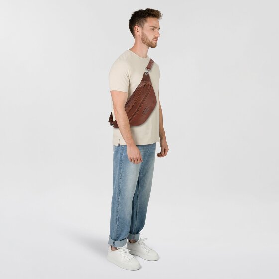 Jack Kinsky Porto Sac banane Cuir véritable 30 cm